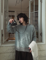 Trimming Mohair Hood Layer Knit