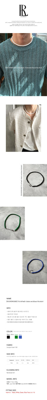 [HANDMADE]ビビッドボールチェーンネックレス