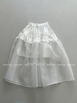 cancan frill see-through see-through long skirt