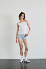 COS TWISTED SHIRRLING TOP / WHITE