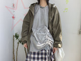 flared check skirt