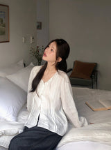 #Romantic Lace Cotton100 Strap Blouse