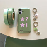 Dot Star Olive Pink Card Wallet Glossy Hard Case