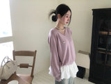 [Bellide made] シルエットサマーVネックルーズフィットニット