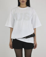 " US " オーバーサイズTシャツ ( ホワイト ) UNISEX