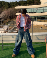 セントパラシュートカーゴワイドデニムパンツ