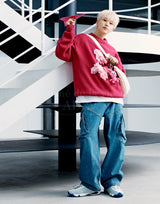 24FW ピクセルベアアートワークニット ブラウン