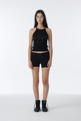 CUBIC HALTERNECK TANK TOP (BLACK)