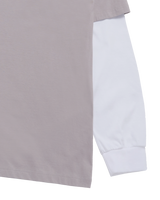 25FW DOUBLE LAYER ADLV LONG SLEEVE T-SHIRT LIGHT GRAY