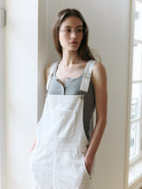 EYELET SEMI WIDE OVERALL PANTS WHITE