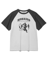 Modern Graphic Raglan T-Shirt-Charcoal