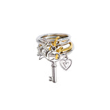  Logo Heart Star Layered Mix Ring