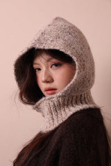 Knit Duffle Hood Scarf Balaclava Beanie