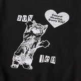 ハートキャットスウェットシャツ(BLACK)