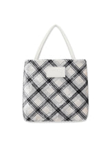 check mini velvet cross bag [white]