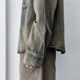 Denim Vintage Washed Double Pocket Boxy Shirt
