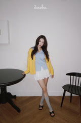 yellow wool lovely long-sleeved cardigan