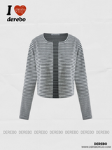 Stripe cardigan wrap banding casual pants
