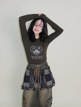 Kibet Heart Vintage Printed Long Sleeve T-Shirt