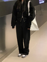 [MADE] Stern hip crop two-way hood zip-up -basic