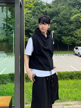 Semi crop hood vest