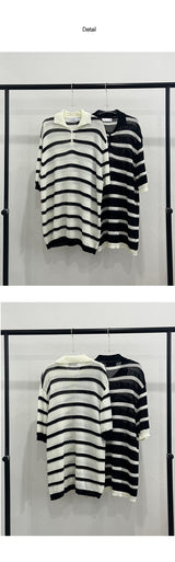 [S/S] Scasi border collar knit (2color)