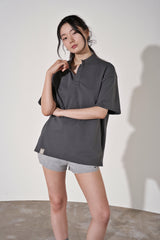 S-Cオープンヘンリーネック 1/2 TEE (Charcoal)