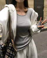 [BELLIDE MADE] Cookie, stripe finger hole T-shirt