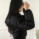 Comil ハーフボタンパッド入りフード付きアノラックスウェットシャツ