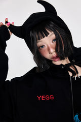 [BASIC] Devil Hoodie Black