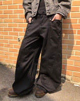 Doson Panel Detail Wide Cotton Pants