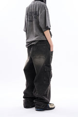 Kilcar half banding cargo denim pants