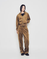25FW WOMAN ベルベットフーディージャケット ブラウン
