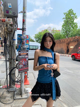 シルバー ブラック マジック アンカット スカート