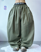 BASIC LINE BALLOON COTTON PANTS💛🤍🖤🤎💚 - 5 COLORS