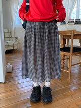Heyo Check Banding Long Skirt