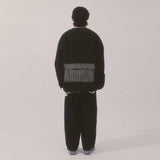 ストライプパッチデニムパンツ_ブラック