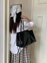 Classic Multi-Pocket Large Office Tote Shoulder Bag