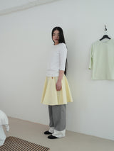COTTON FLARE SKIRT (LEMON)