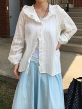 Romantic Frill Sheer Summer Hoodie (2c)