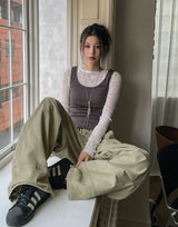 Titi wrinkle シースルー レイヤードロングスリーブ
