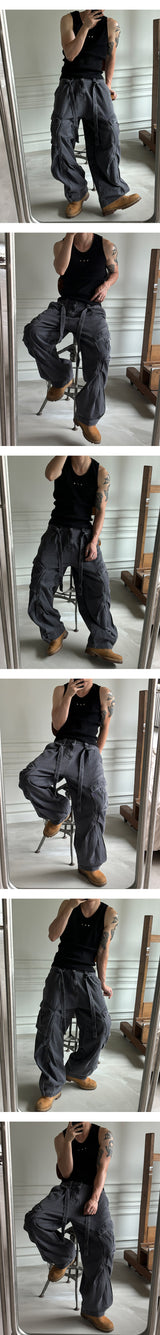 [Unisex] デザートベルトウォッシングカーゴパンツ(3color)