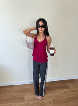 low rise track pants