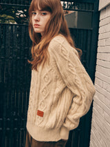ROUND CABLE LABEL KNIT IVORY