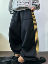 フリース❤トラックビッグポケットロングワイドバルーンパンツ 🖤🩶💛4カラー
