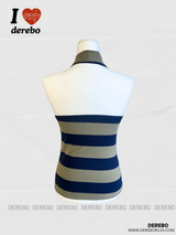 Halterneck Hot Stripe Sleeveless T-shirt