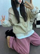 フリースビビットピグメントワイドロングバルーンオーバーパンツ🩶❤🖤3カラー