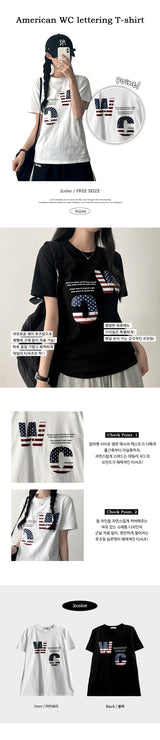 Delder W.C レタリング半袖Tシャツ