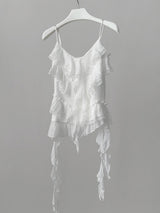 frill cancan sleeveless blouse top
