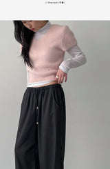 Striped Banding Wide Slacks